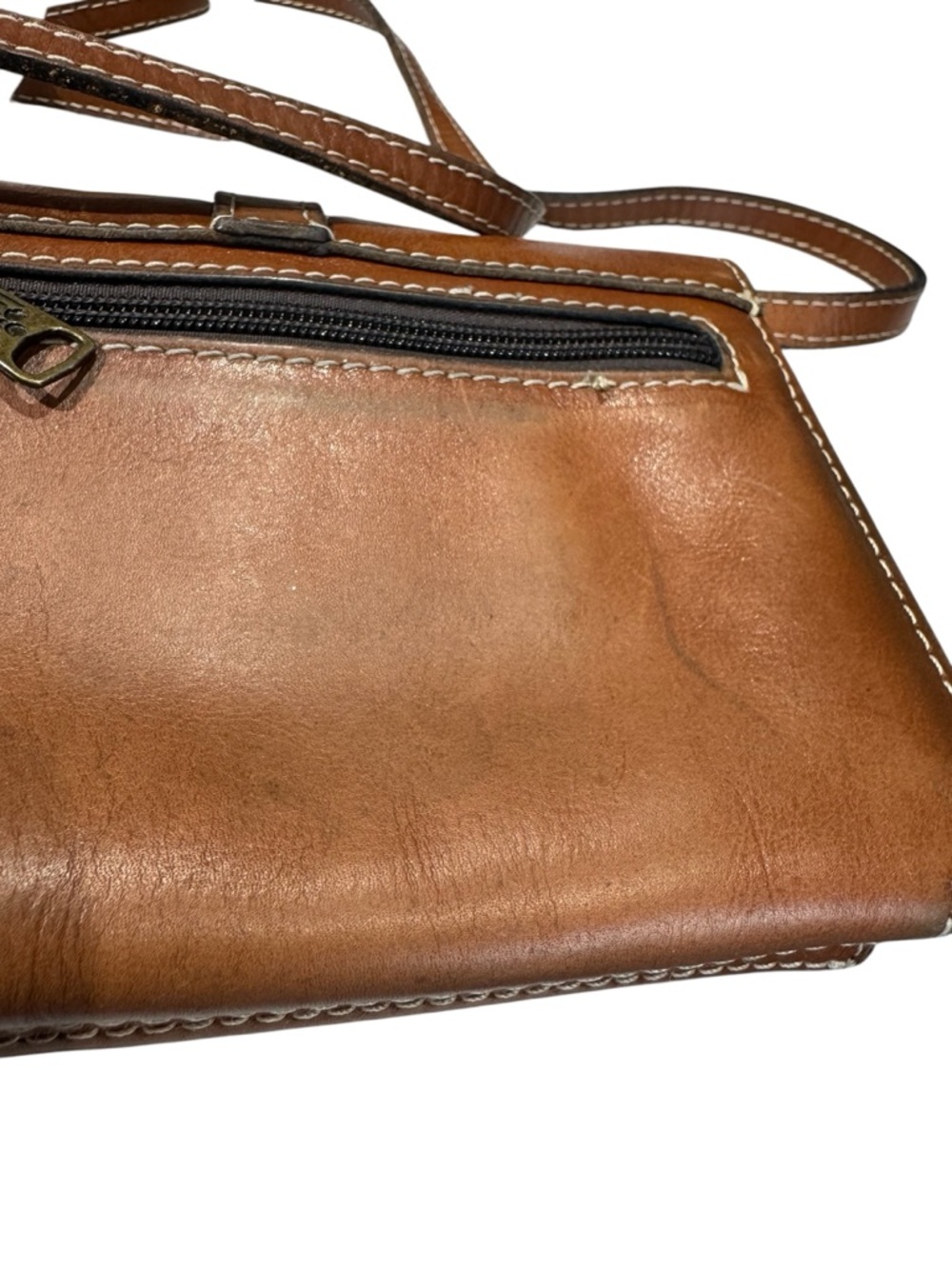 Patricia Nash Torri Tan Leather Mini Crossbody with Buckle - Picture 16 of 16